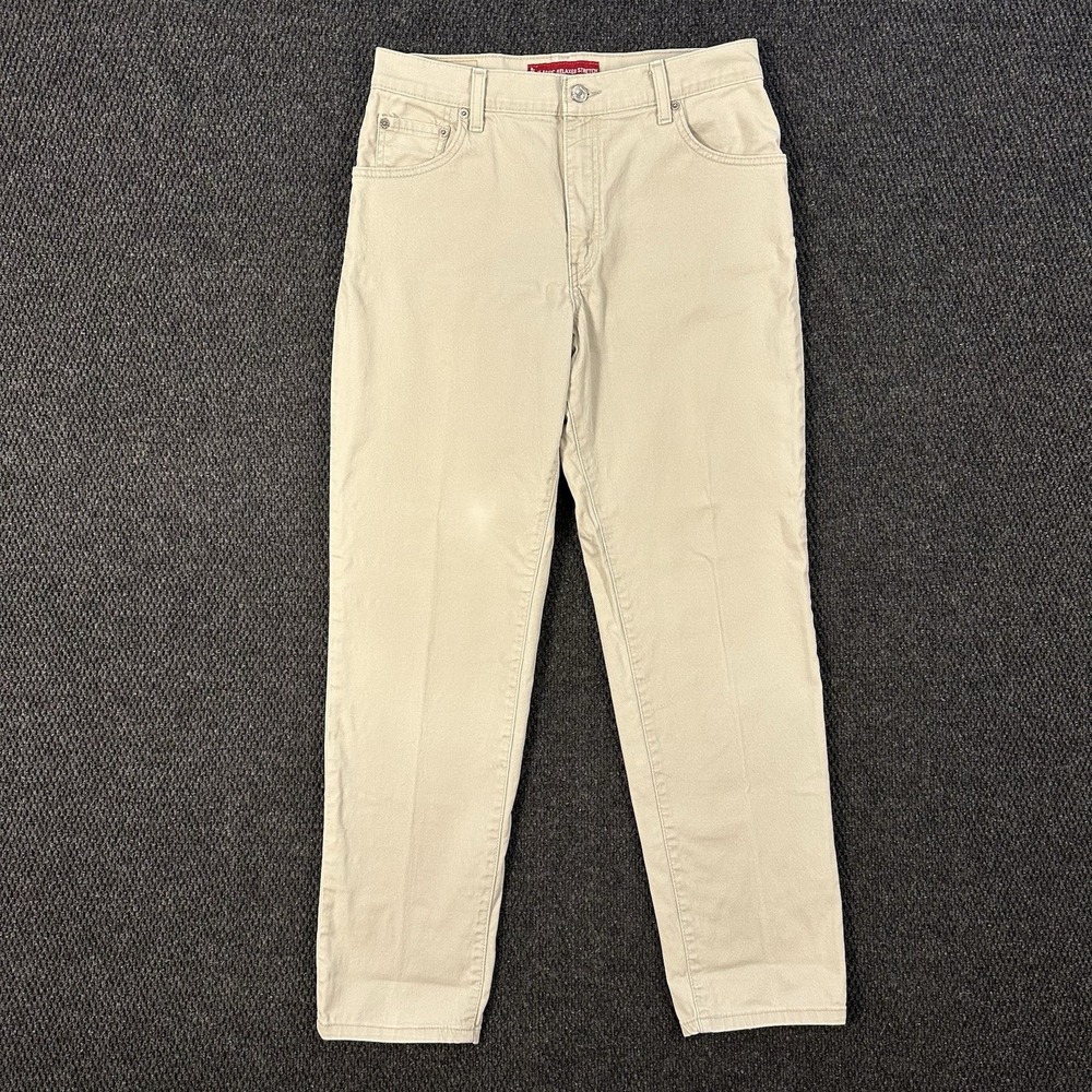 Levi's 550 Jeans Womens 12 Relax Fit Tapered Leg Beige Stretch 30x30